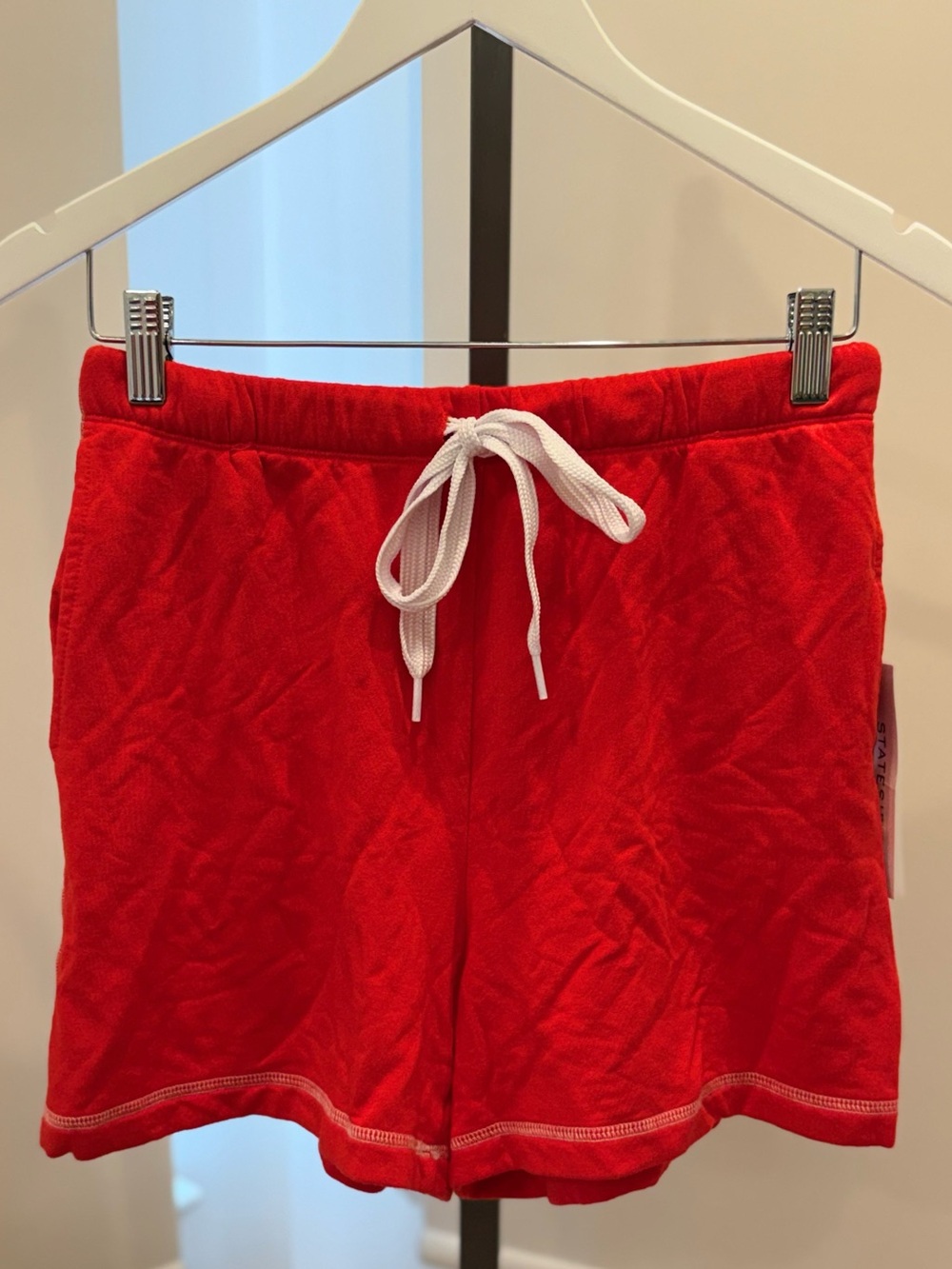 Stateside Softest Fleece Pleated Short W/Contrast Stitch - Cherry